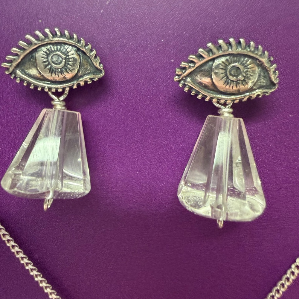 Gabriela Sanchez 925 Sterling Silver Eye & Lip Jewelry Set - Picture 2 of 3